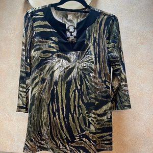 Christopher & banks 3/4 sleeve, muti-colored blouse, size small